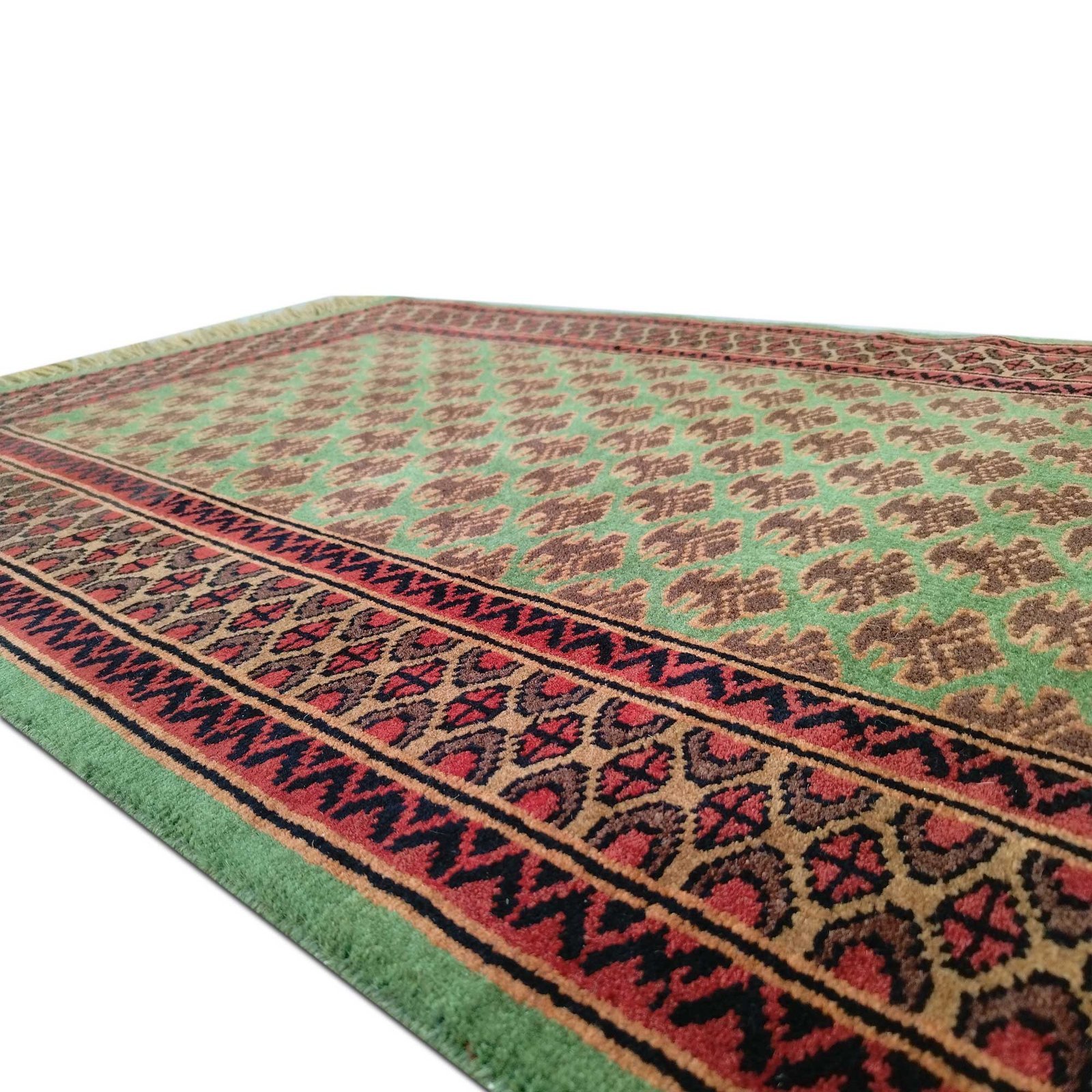 2.5x4 feet Hand Knotted Wool Carpet Lichi Green - Image 4