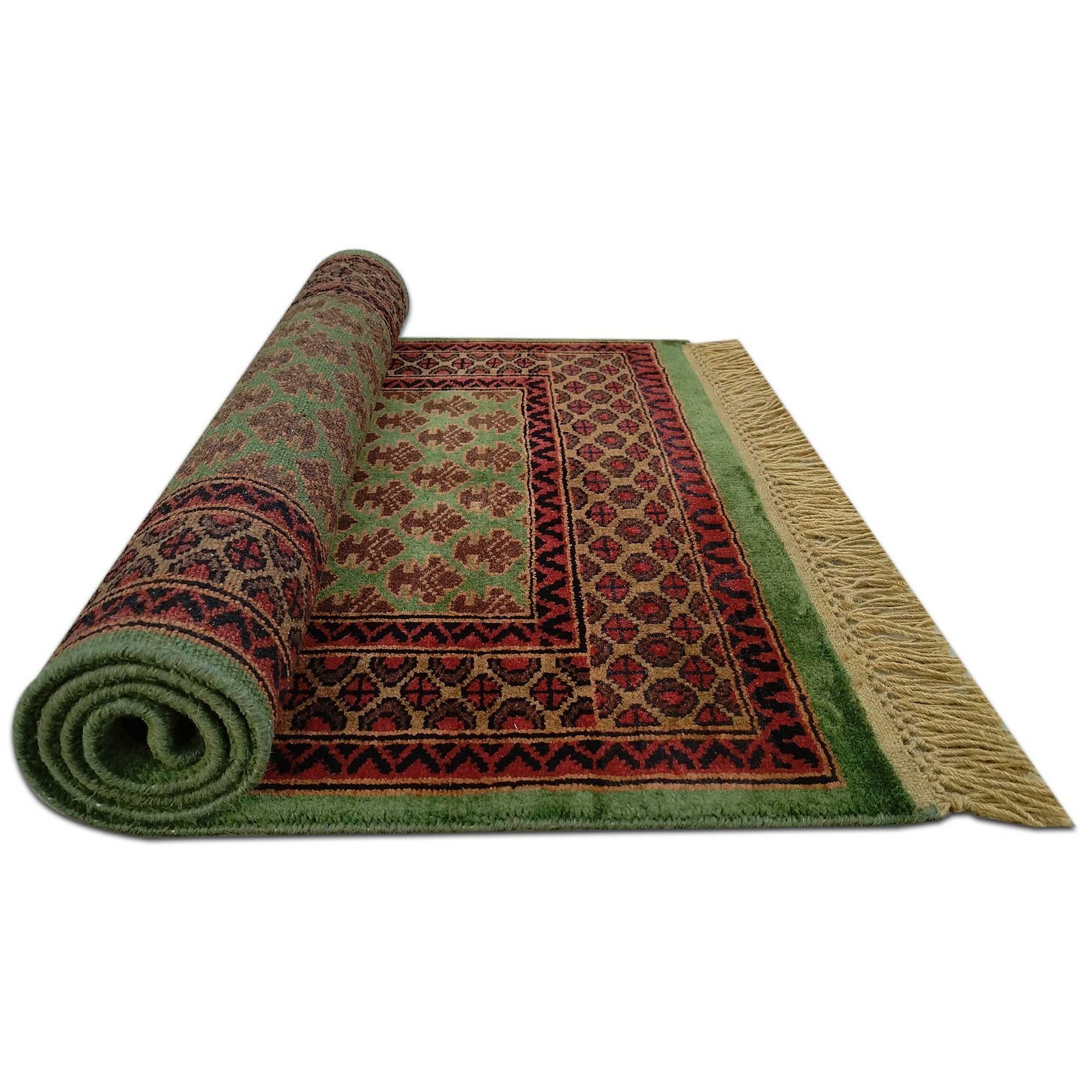 2.5x4 feet Hand Knotted Wool Carpet Lichi Green - Image 7