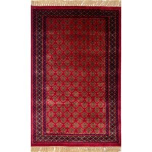 2.5x4 ft Hand Knotted Woolen Carpet Red lichi