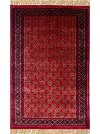 2.5x4 ft Hand Knotted Woolen Carpet Red lichi