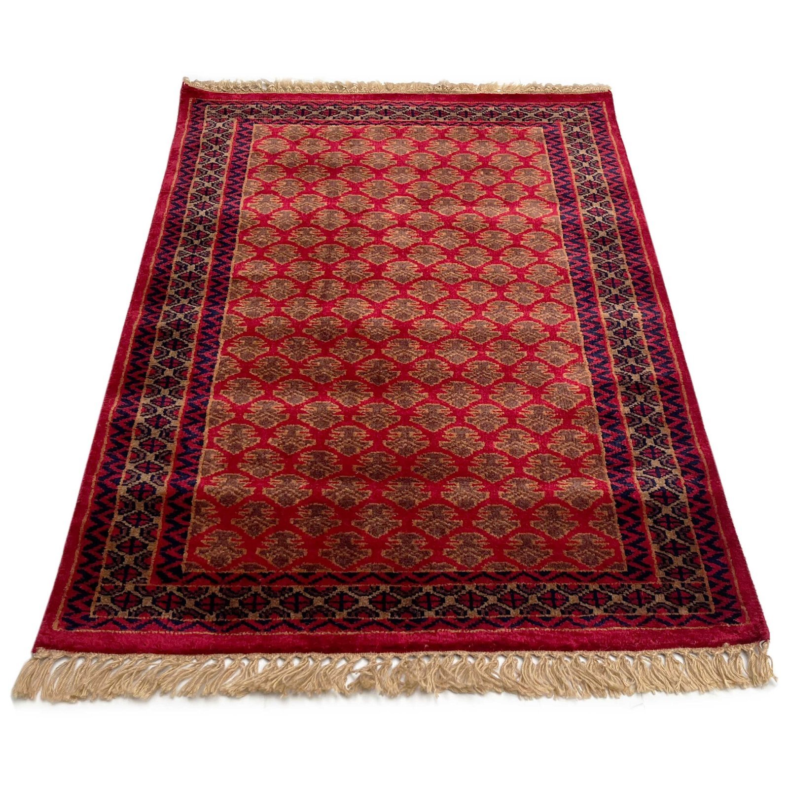 2.5x4 ft Hand Knotted Woolen Carpet Red lichi - Image 7