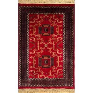 2.5x4 ft Hand Knotted Woolen Red Palace Carpet