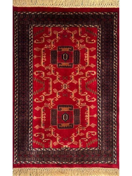 2.5x4 ft Hand Knotted Woolen Red Palace Carpet