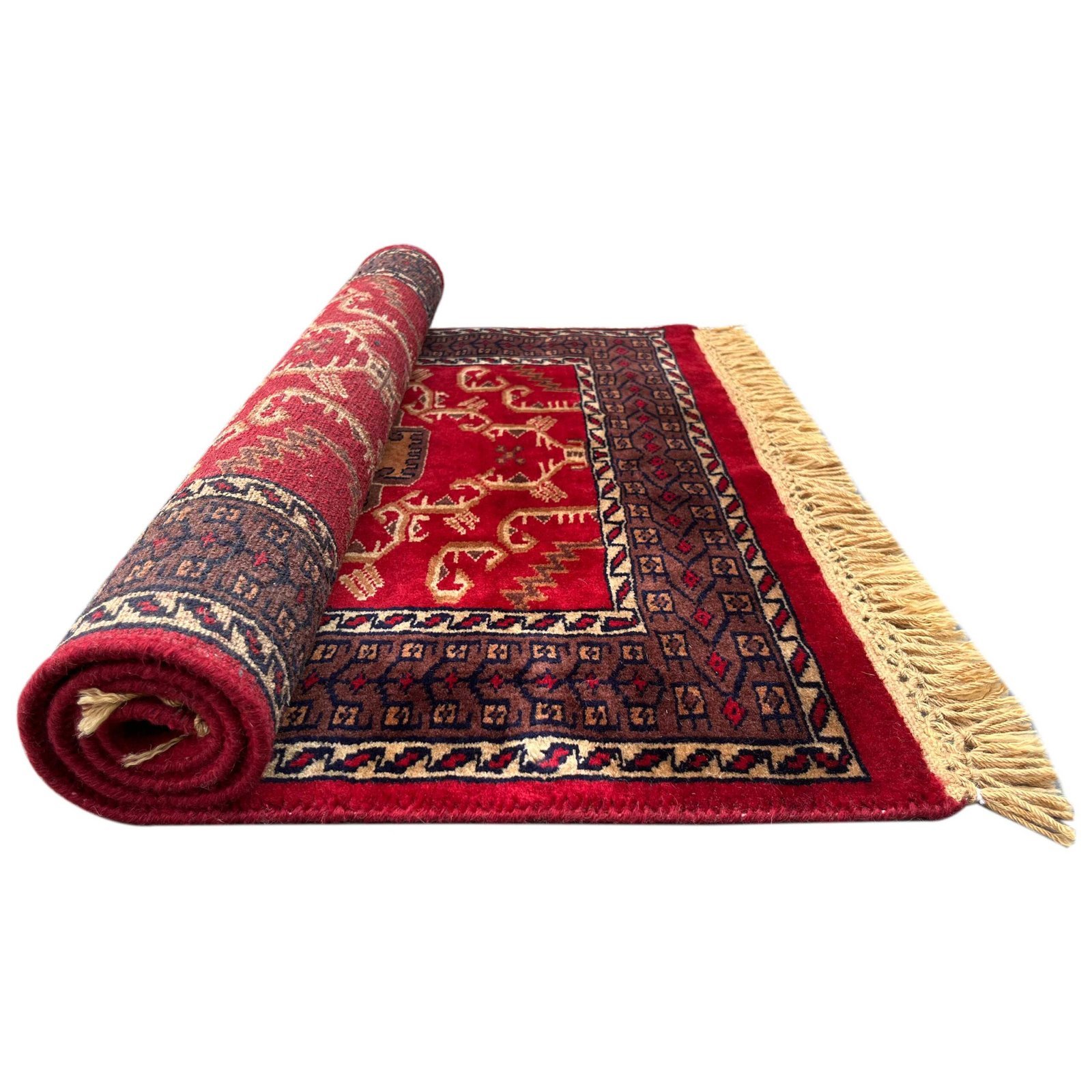 2.5x4 ft Hand Knotted Woolen Red Palace Carpet - Image 3