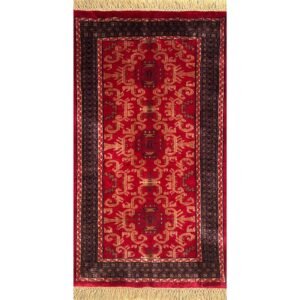 2.5x4 ft Handmade Wool Red Palace Carpet