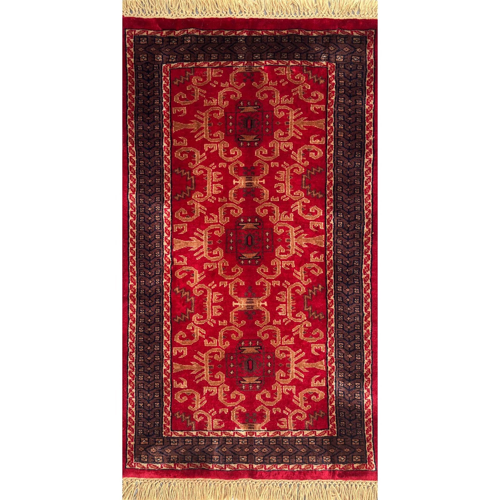 2.5x4 ft Handmade Wool Red Palace Carpet