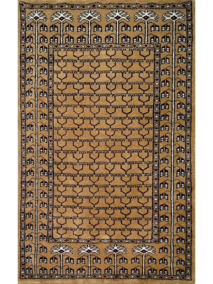 2.5x4 Feet Handmade Camel Wool Carpet Tribal