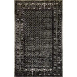 2.5x4 feet Hand Knotted Bamboo Silk Carpet Gray Parda