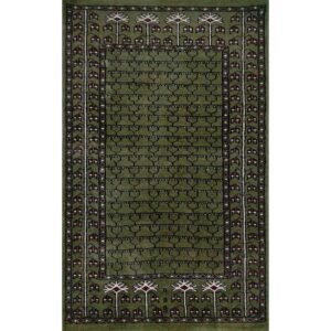2.5x4 feet Handmade Hand knotted Wool Carpet Parda Green