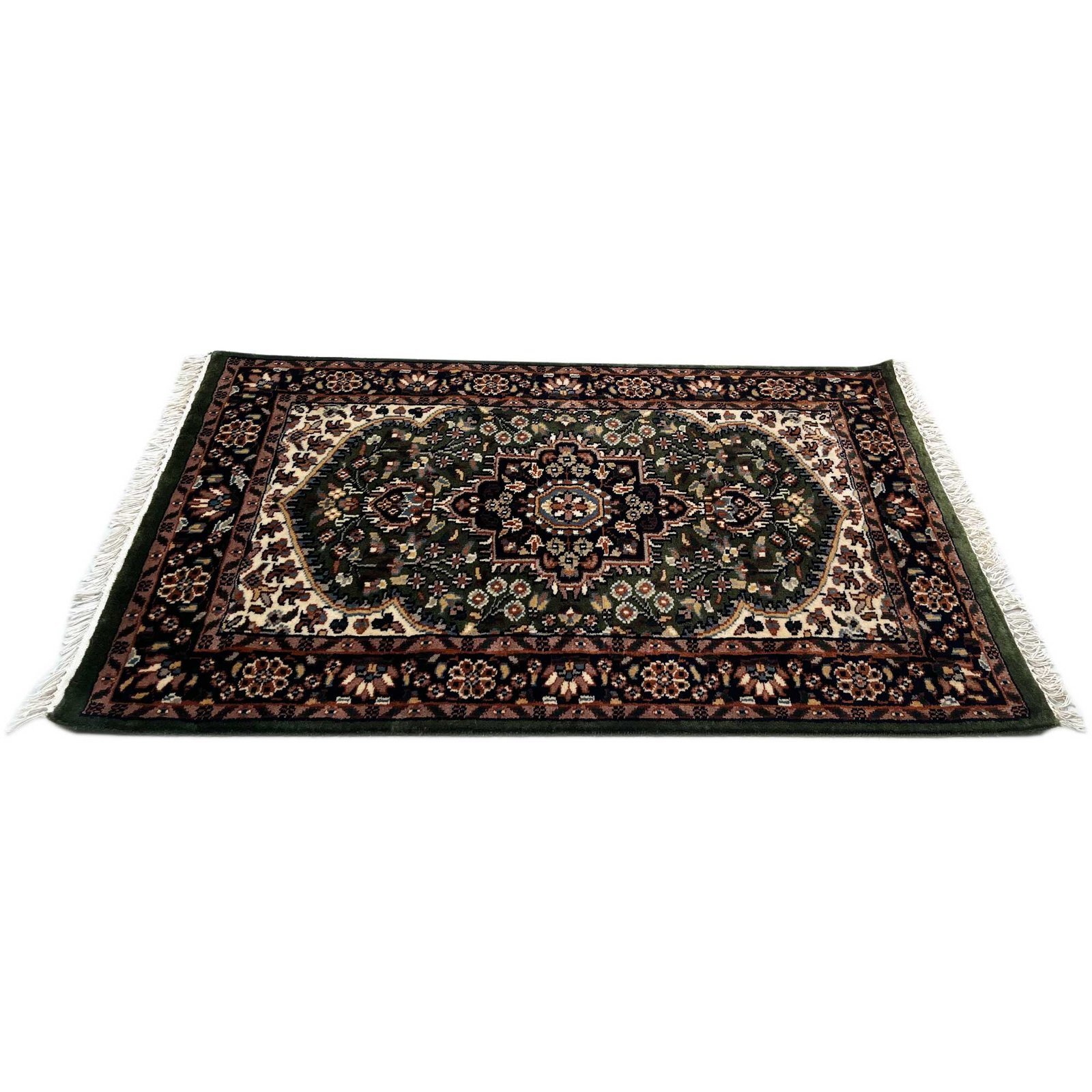2.5x4 ft Hand Knotted Woolen Carpet Persian Green - Image 5