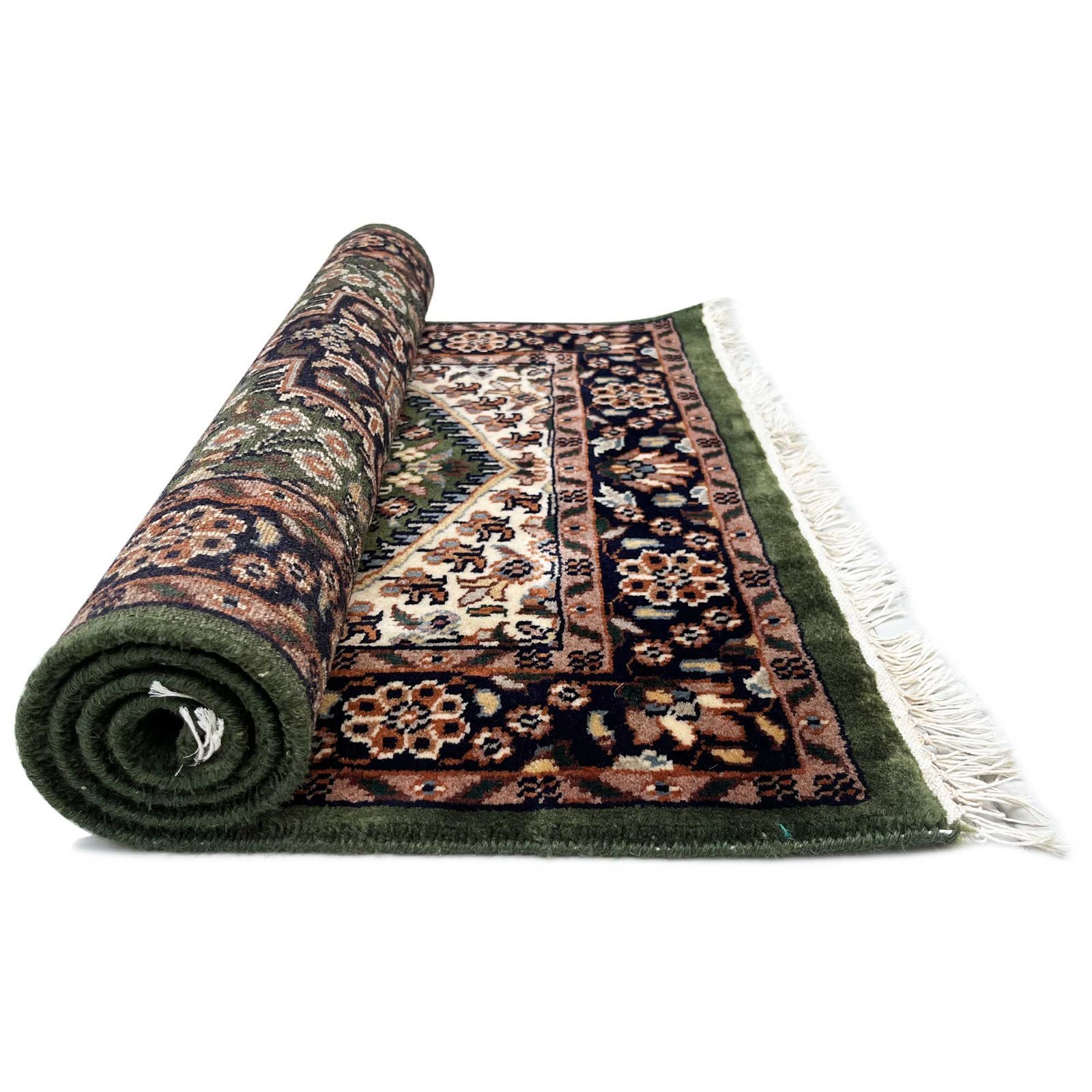 2.5x4 ft Hand Knotted Woolen Carpet Persian Green - Image 3