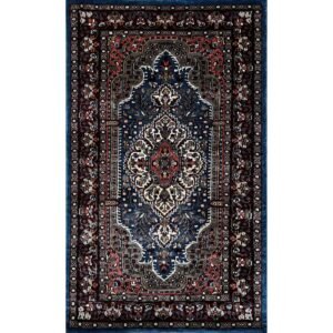 2.5x4 feet Hand Knotted Bamboo Silk Carpet Indopersian Blue