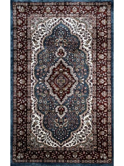 2.5x4 feet Hand Knotted Bamboo Silk Carpet Indopersian Bluish Gray