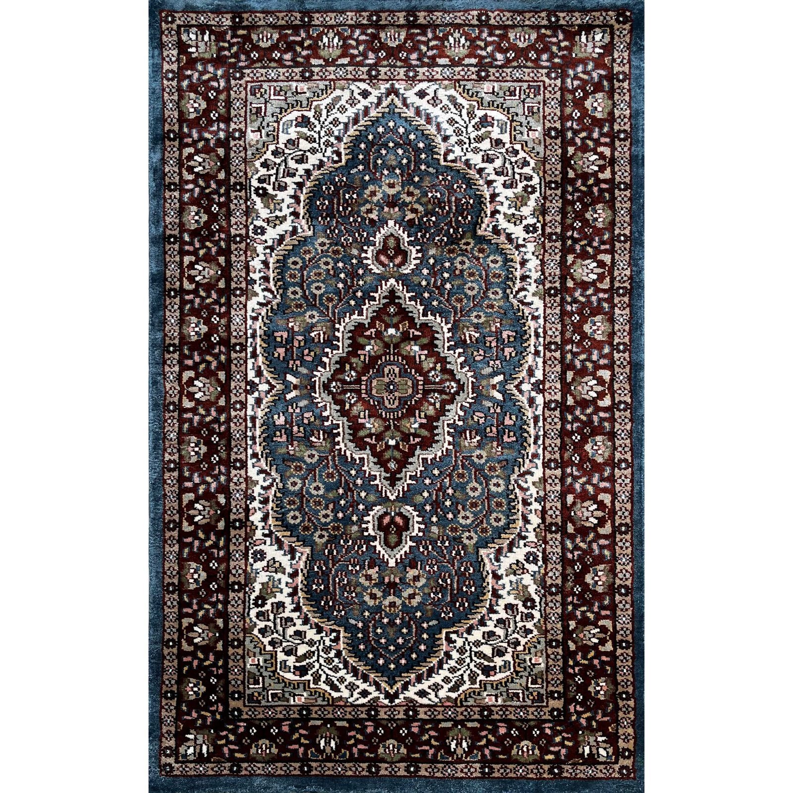 2.5x4 feet Hand Knotted Bamboo Silk Carpet Indopersian Bluish Gray