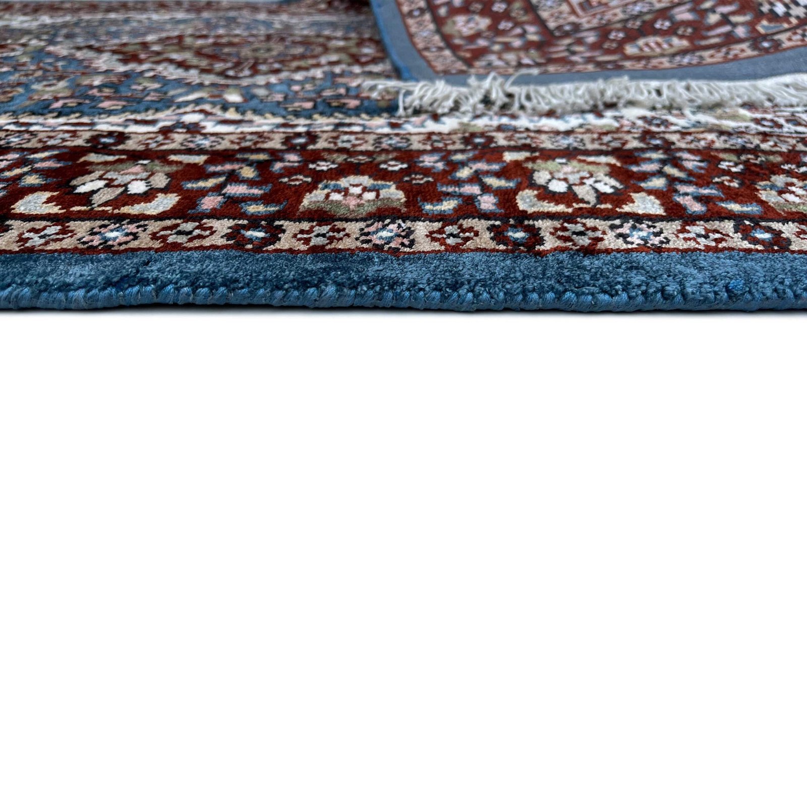 2.5x4 feet Hand Knotted Bamboo Silk Carpet Indopersian Bluish Gray - Image 4