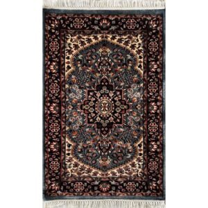 2.5x4 ft Hand Knotted Woolen Carpet Persian Bluish Gray