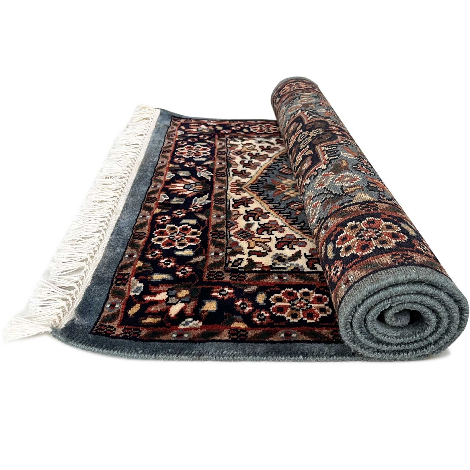 2.5x4 ft Hand Knotted Woolen Carpet Persian Bluish Gray - Image 3