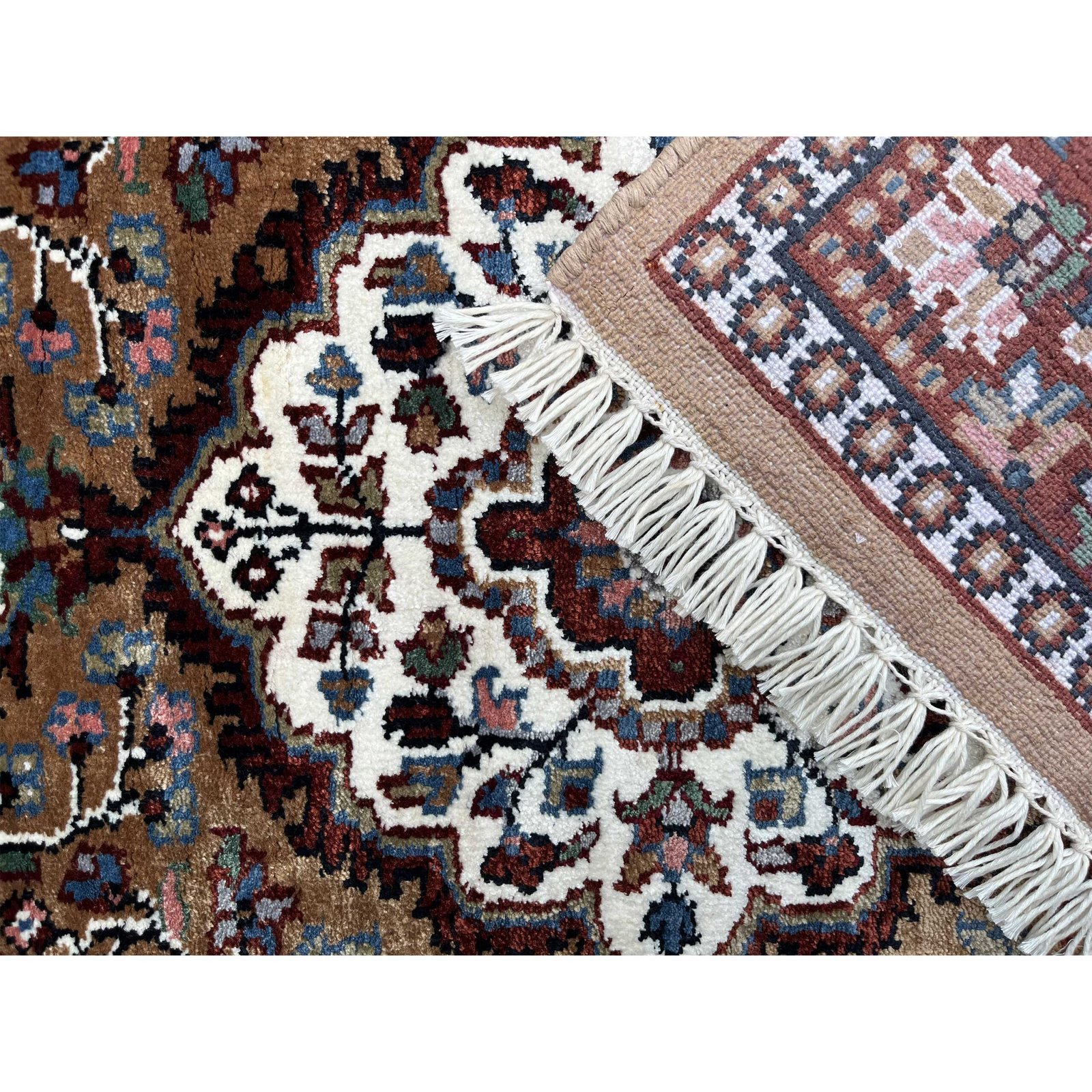 2.5x4 feet Hand Knotted Bamboo Silk Carpet Indopersian Copper - Image 5