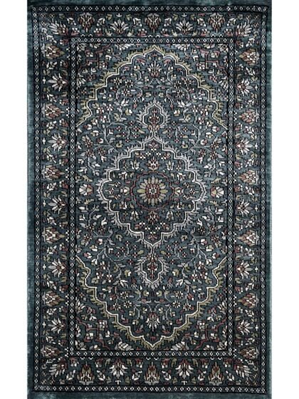 2.5x4 feet Hand Knotted Bamboo Silk Carpet Indopersian Overall Gray