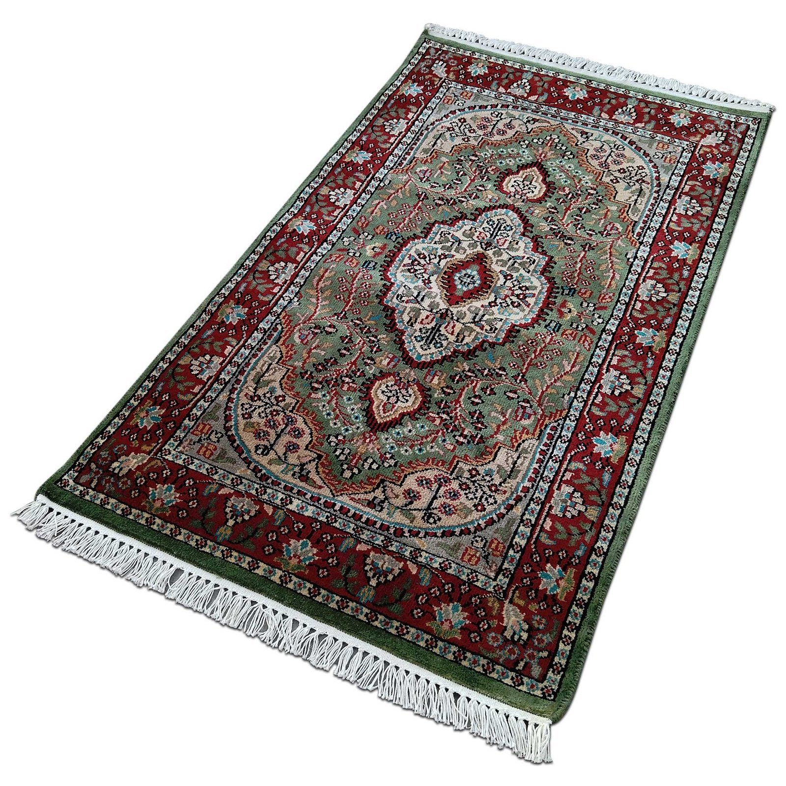 2.5x5 Ft Handmade Green Persian Wool Carpet - Image 4