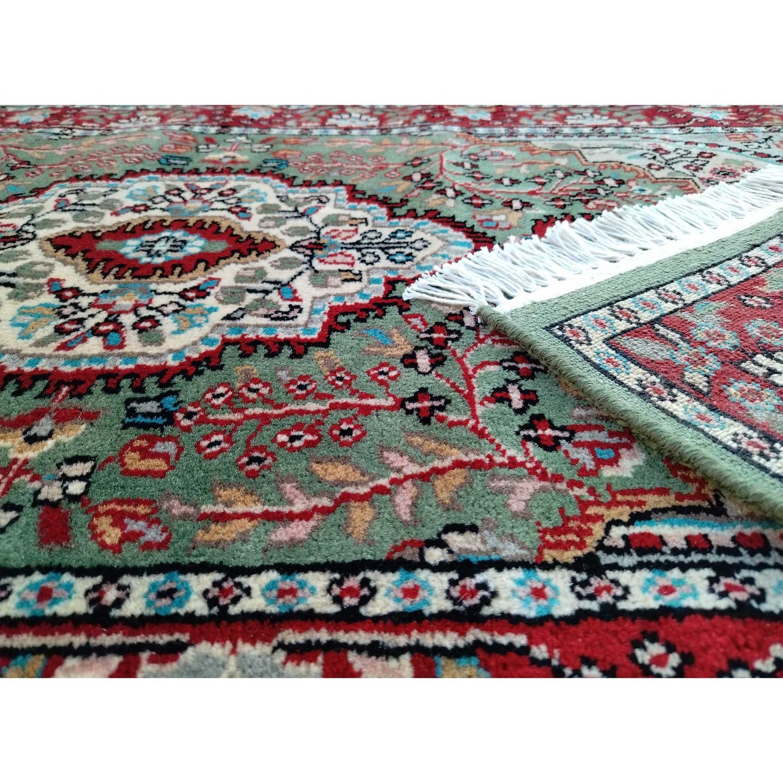 2.5x5 Ft Handmade Green Persian Wool Carpet - Image 6