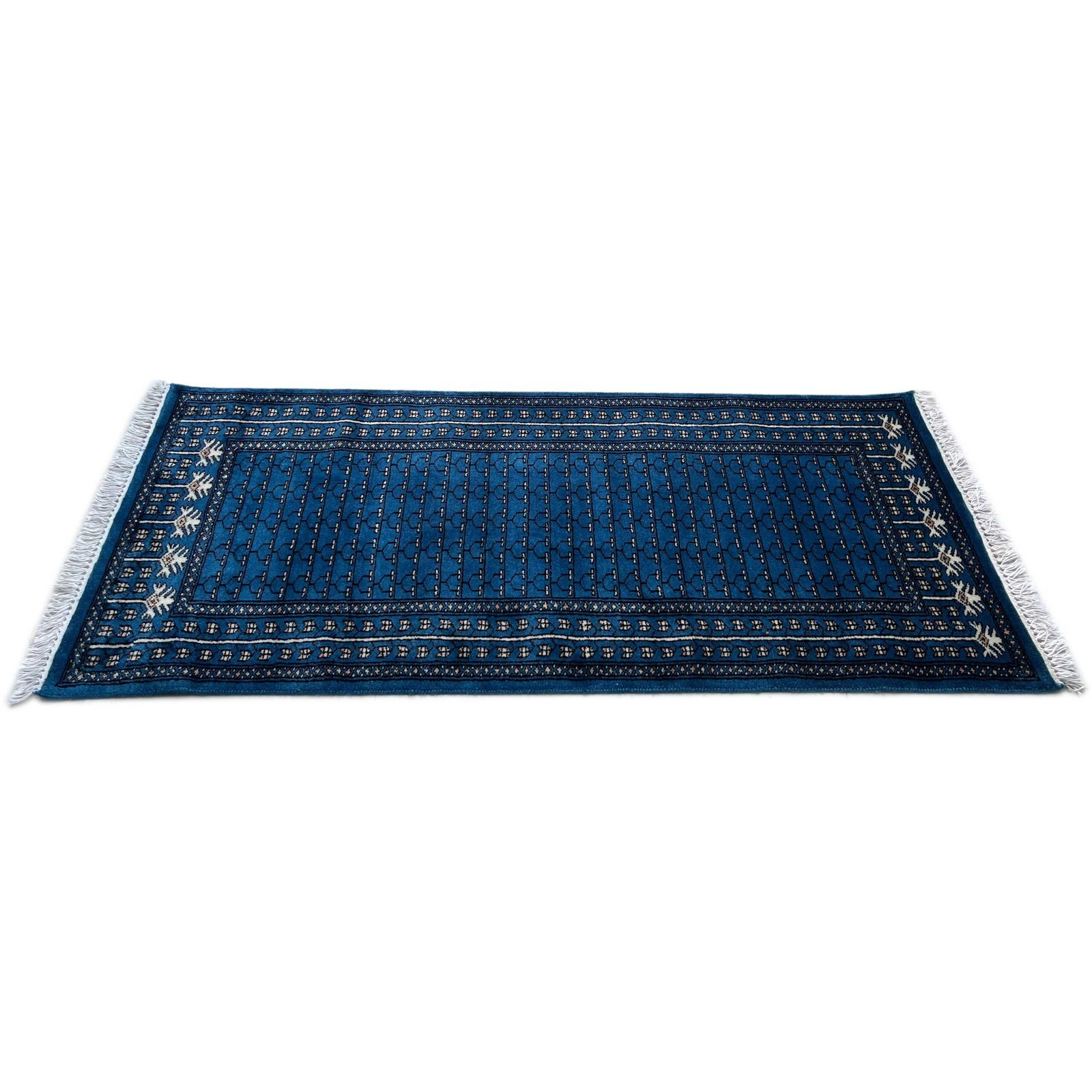 2.5x5 ft Hand Knotted Woolen Carpet Blue Parda - Image 3