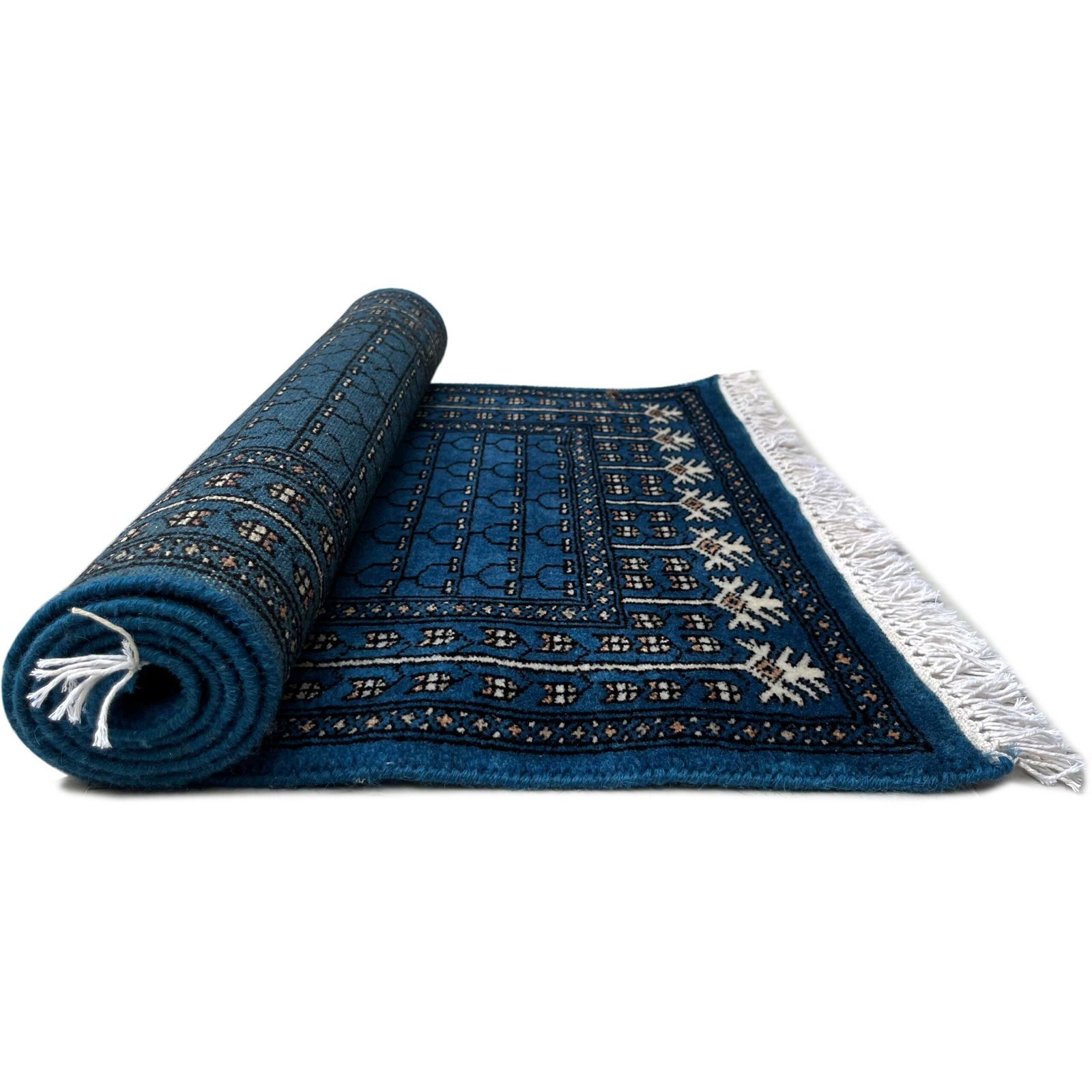 2.5x5 ft Hand Knotted Woolen Carpet Blue Parda - Image 5