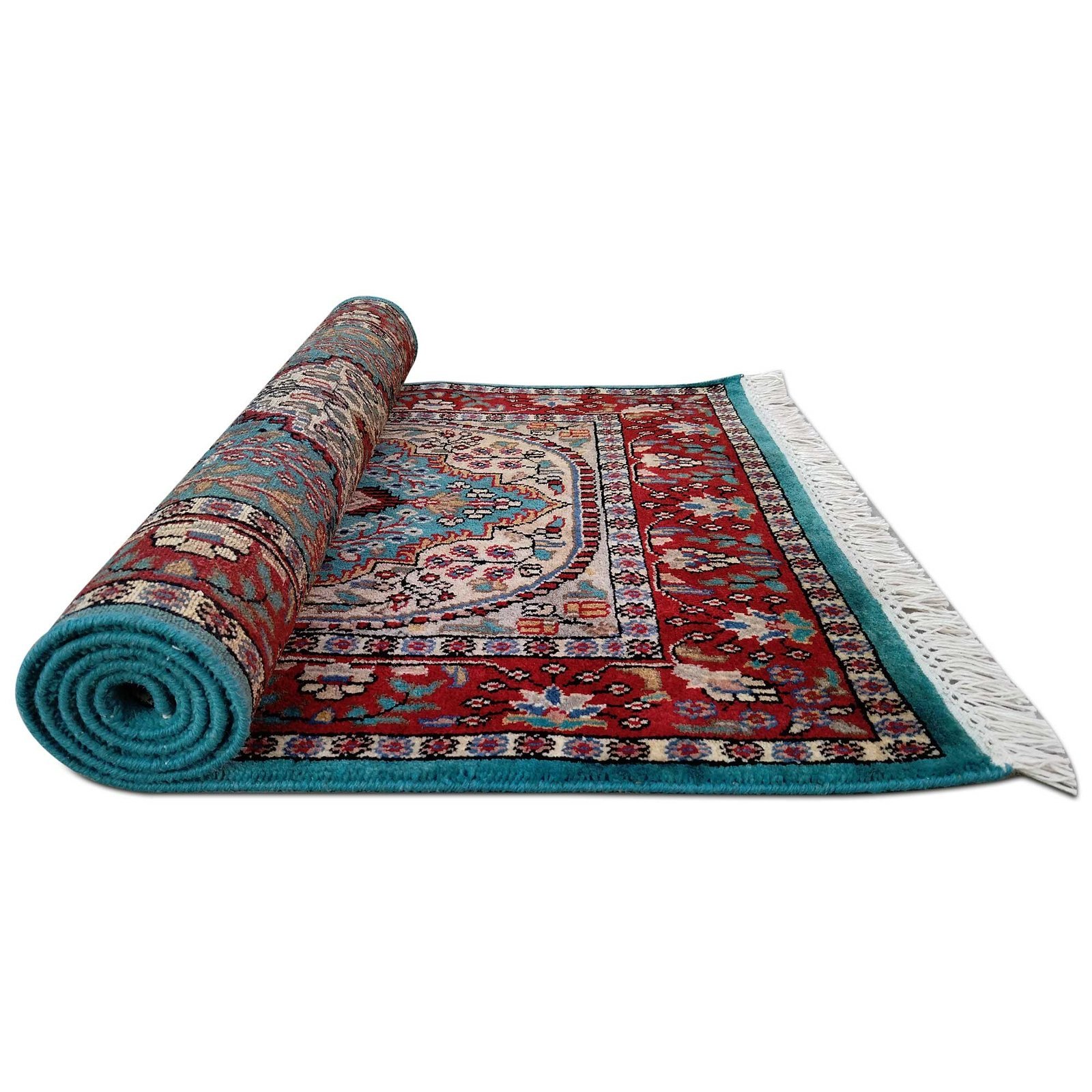 2.5x5 Ft Handmade Turquoise Persian Wool Carpet - Image 7