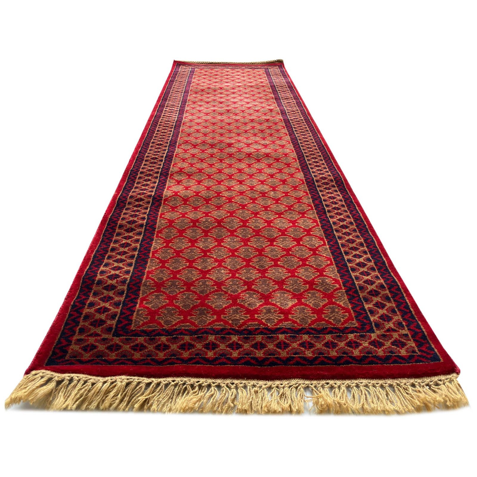 2.5x8 Handmade Hand Knotted Wool Carpet Lichi Red - Image 2