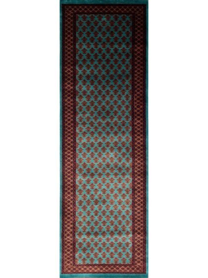 2.5x8 Handmade Hand Knotted Wool Carpet Lichi Turquoise