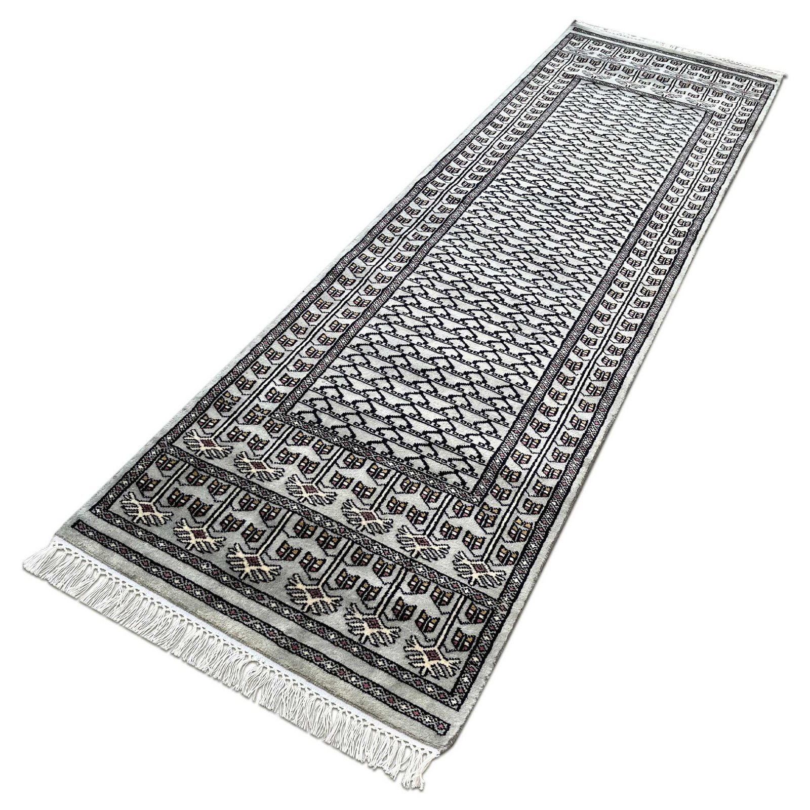 2.5x8 feet Parda Fade Grey Hand Knotted Wool Carpet - Image 4