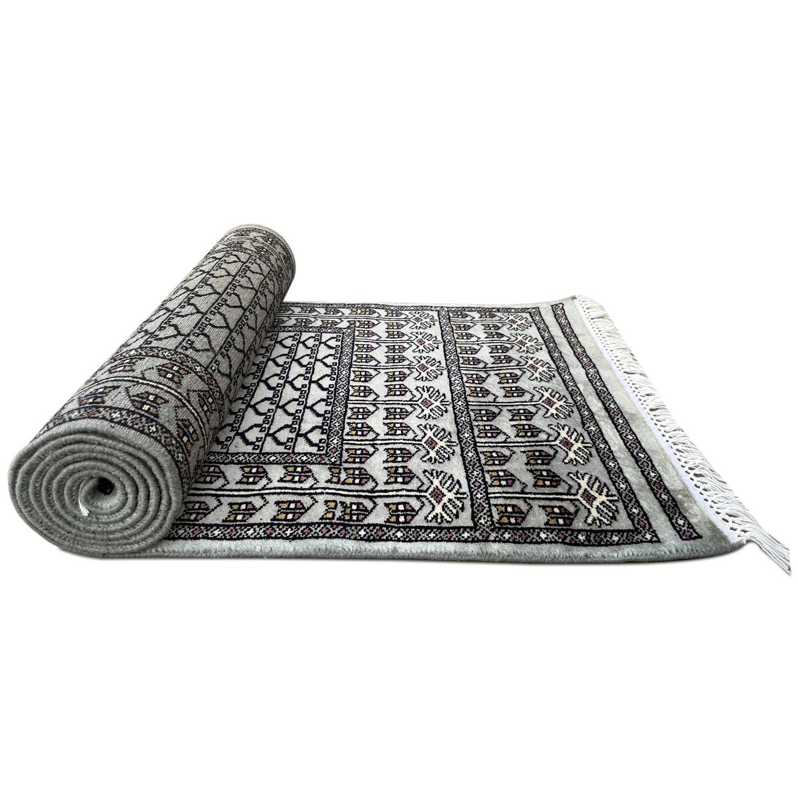 2.5x8 feet Parda Fade Grey Hand Knotted Wool Carpet - Image 5