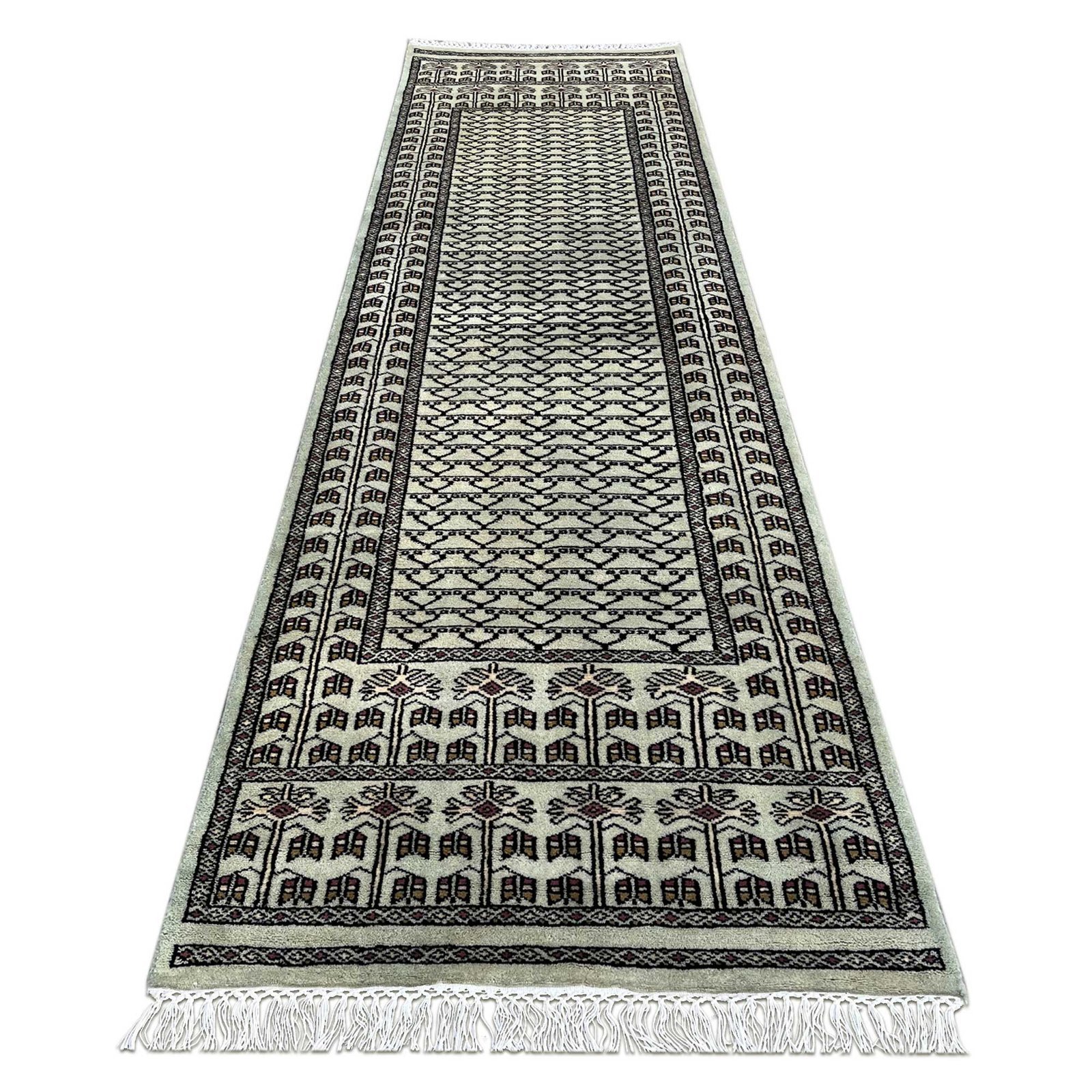 2.5x8 feet Parda Fade Olive Hand Knotted Wool Carpet - Image 3
