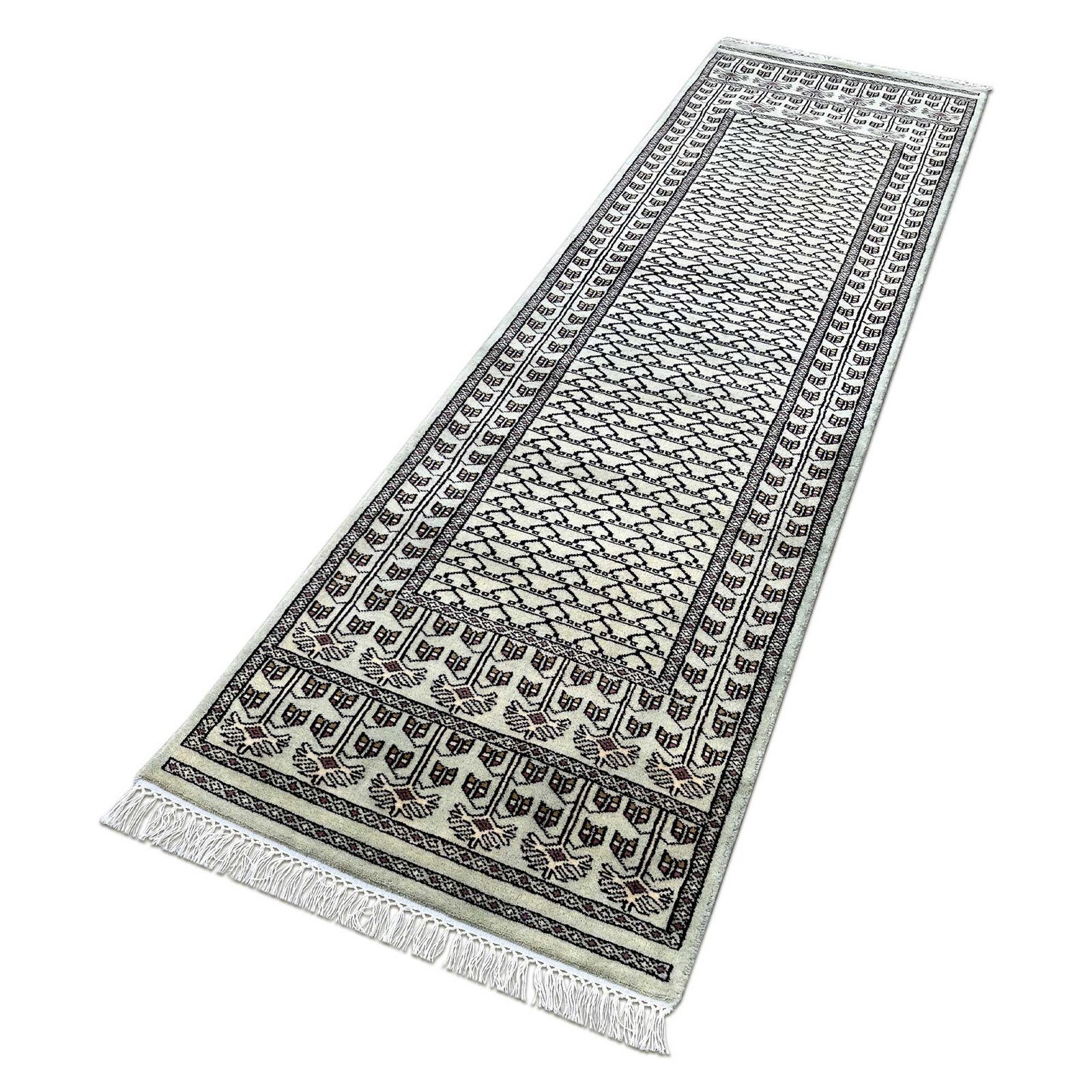 2.5x8 feet Parda Fade Olive Hand Knotted Wool Carpet - Image 4