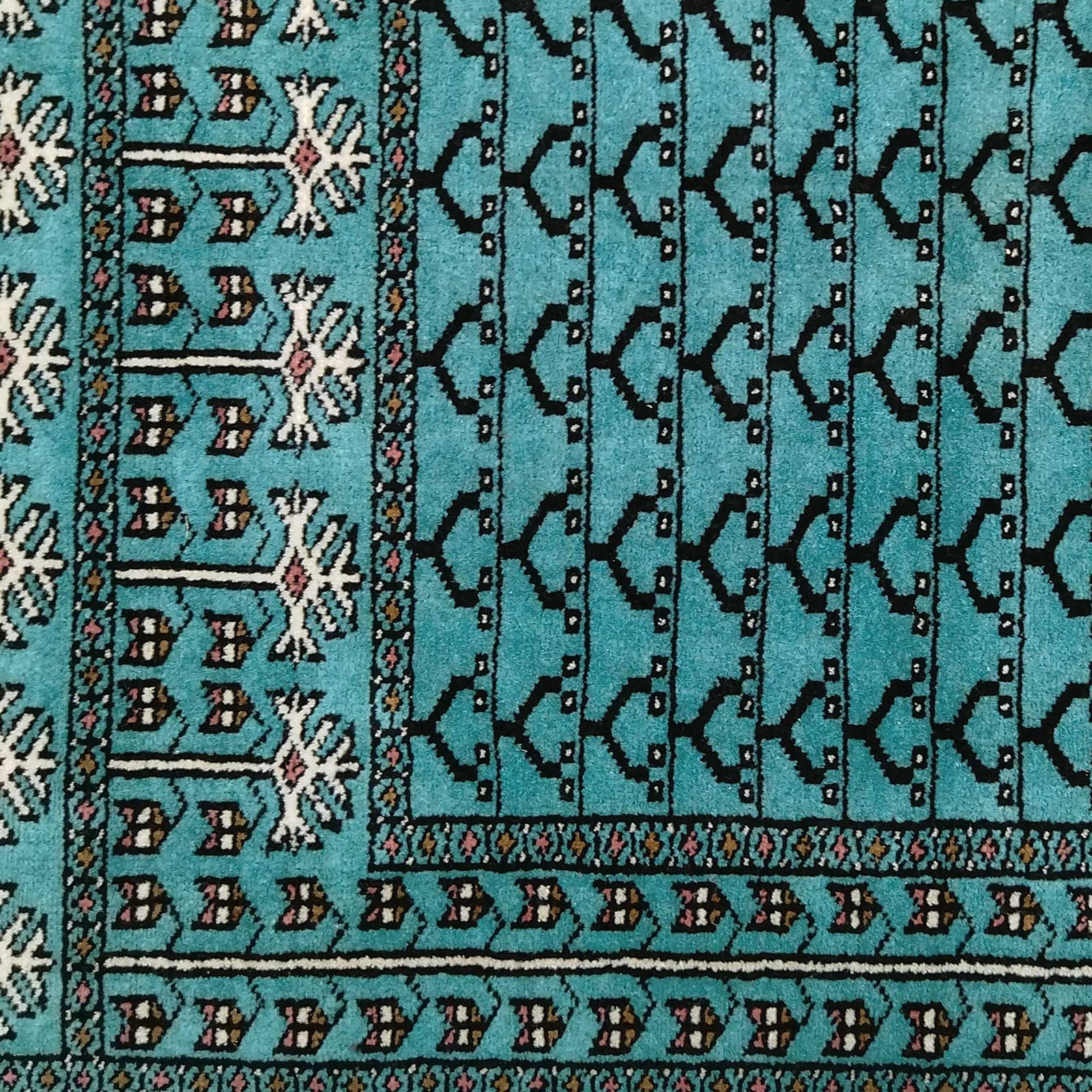 2.5x8 Feet Handmade Turquoise Wool Carpet Tribal - Image 5