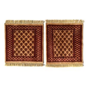 2x2 Feet Hand Knotted Camel Wool Carpet 2 PCs