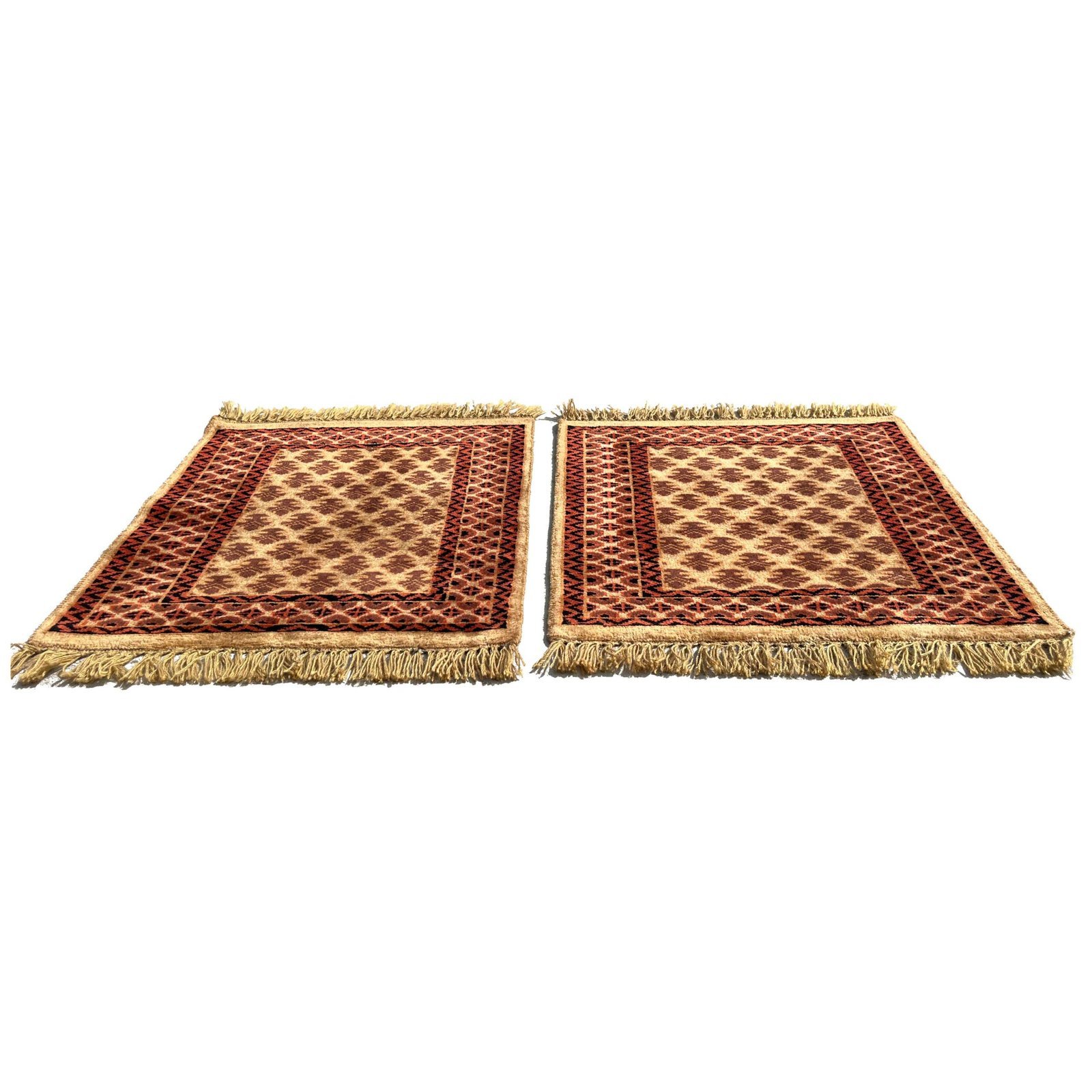 2x2 Feet Hand Knotted Camel Wool Carpet 2 PCs - Image 4