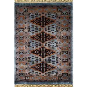 2x3 ft Handmade Gray Wool Bukhara Carpet