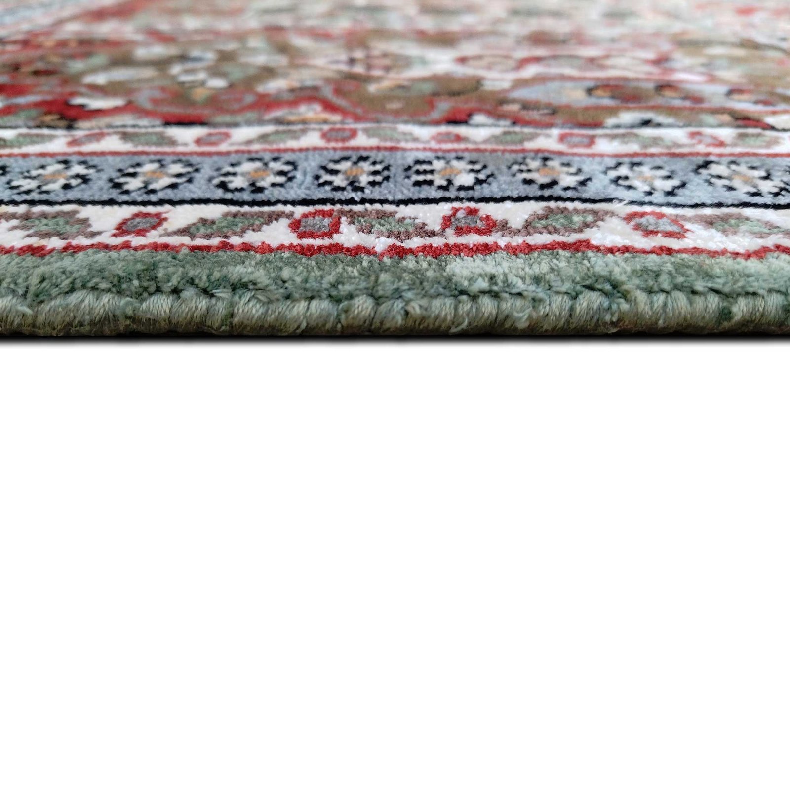 2x3 Feet Handmade Hamadan Bamboo Silk Carpet Green - Image 7