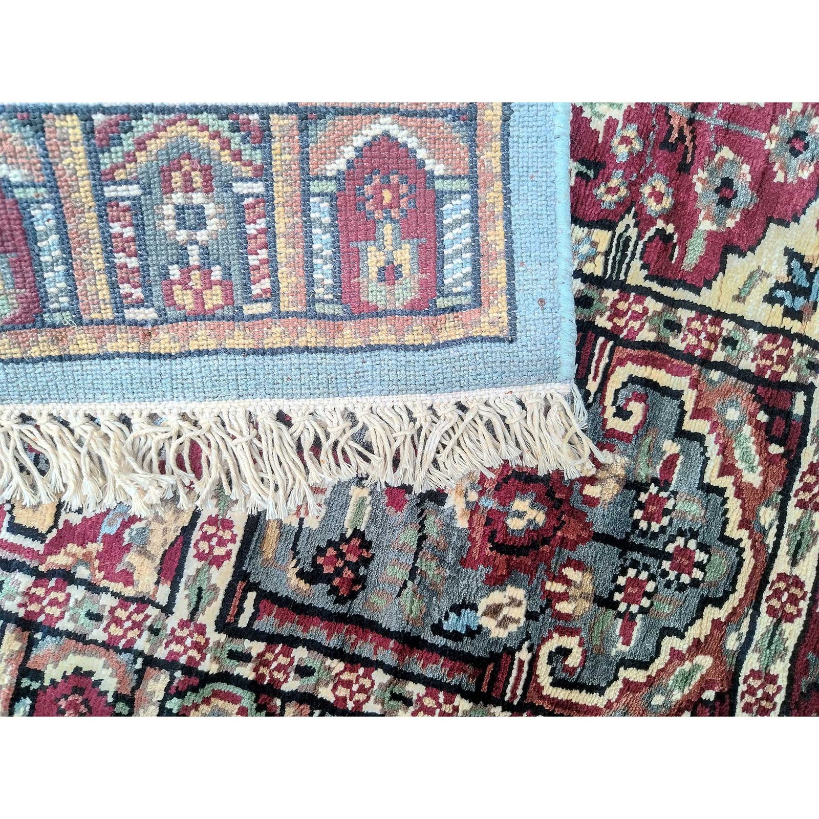 2x3 feet Hand Knotted Bamboo Silk Carpet Multi Hamadan - Image 4