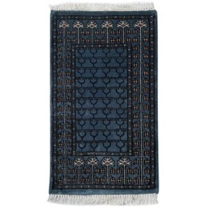 2x3 ft Hand-knotted Woolen Carpet Parda Bluish Gray