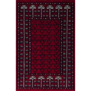 2x3 Handmade Hand Knotted Wool Carpet Parda Red
