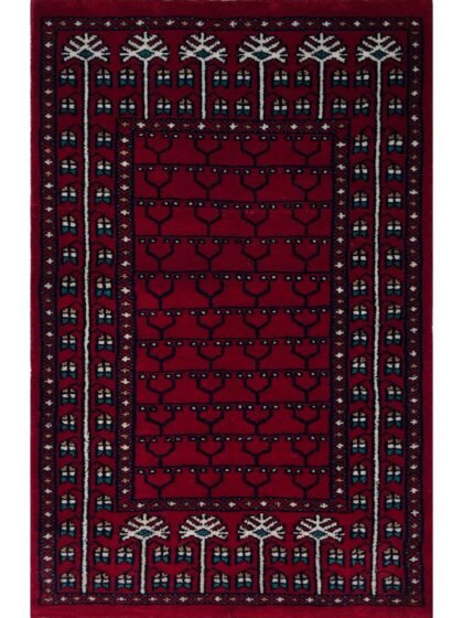 2x3 Handmade Hand Knotted Wool Carpet Parda Red