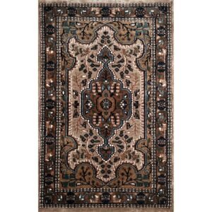 2x3 ft Hand Knotted Wool Carpet Beige Indo-Persian