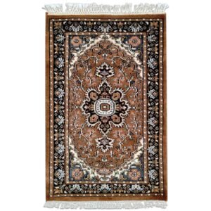 2x3 Feet Hand Knotted Persian Wool Carpet Copper