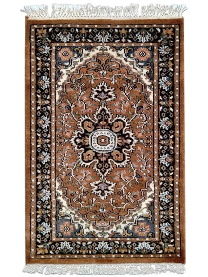 2x3 Feet Hand Knotted Persian Wool Carpet Copper