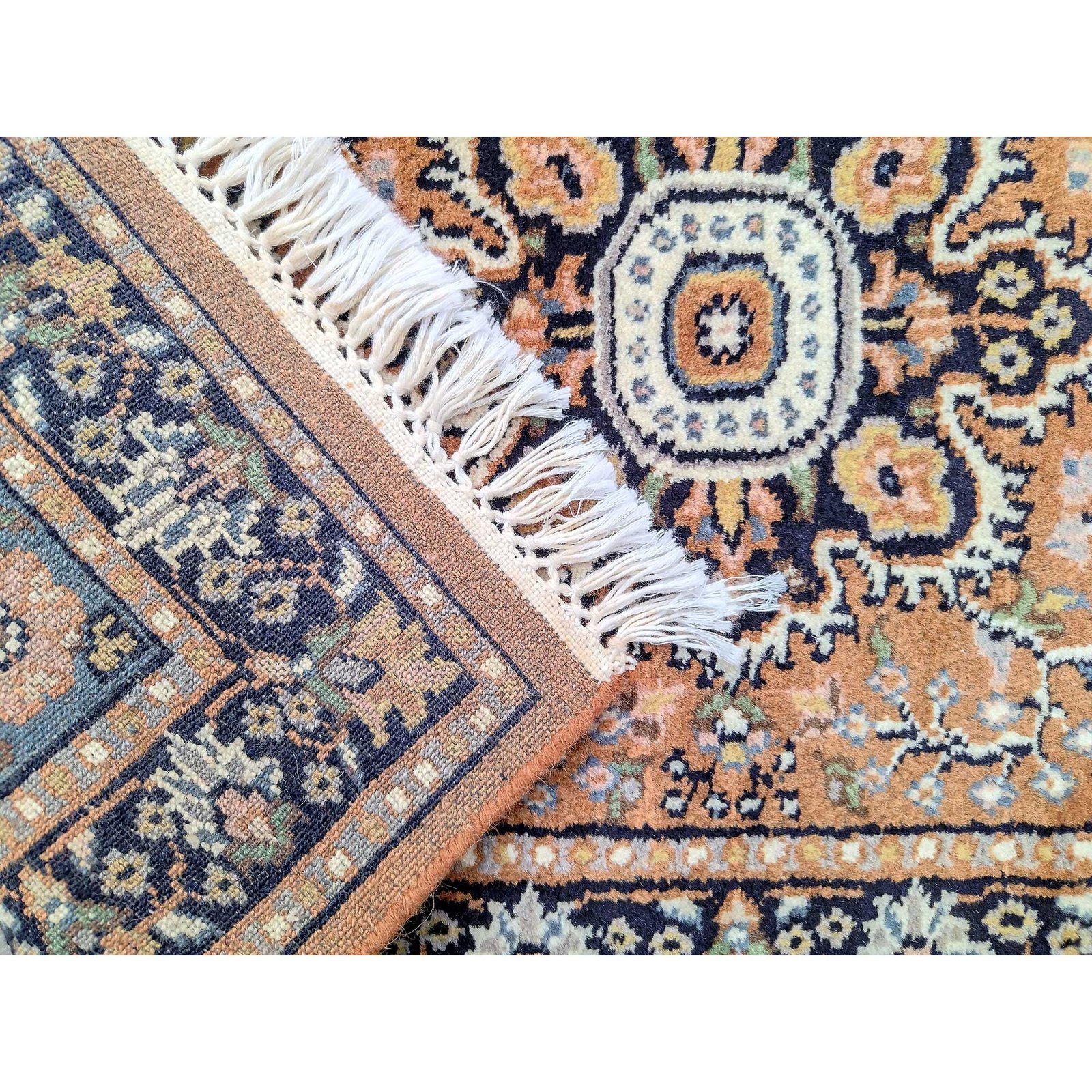 2x3 Feet Hand Knotted Persian Wool Carpet Copper - Image 4