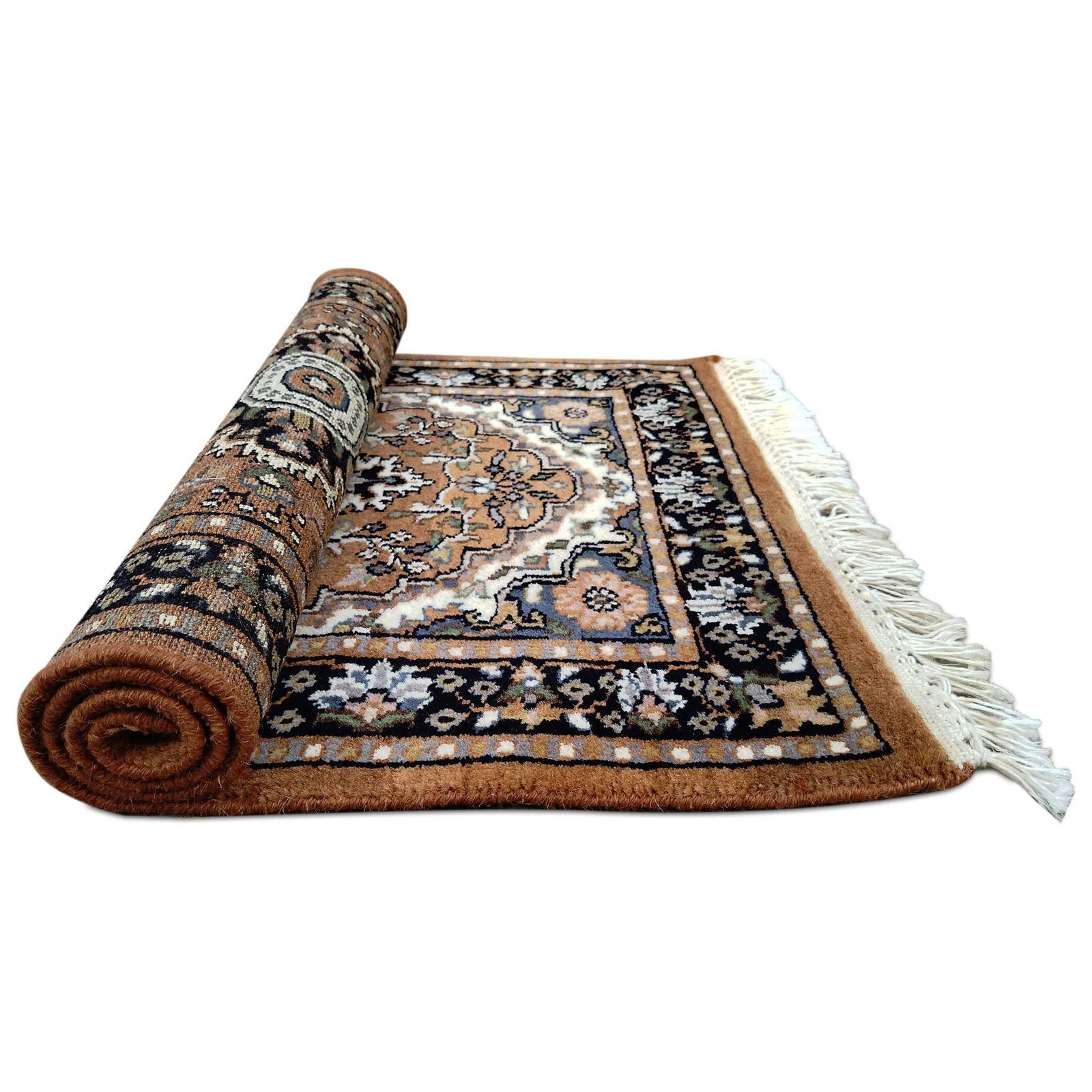 2x3 Feet Hand Knotted Persian Wool Carpet Copper - Image 5