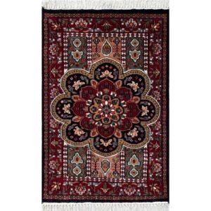 2x3 ft Hand Knotted Woolen Carpet Persian Black