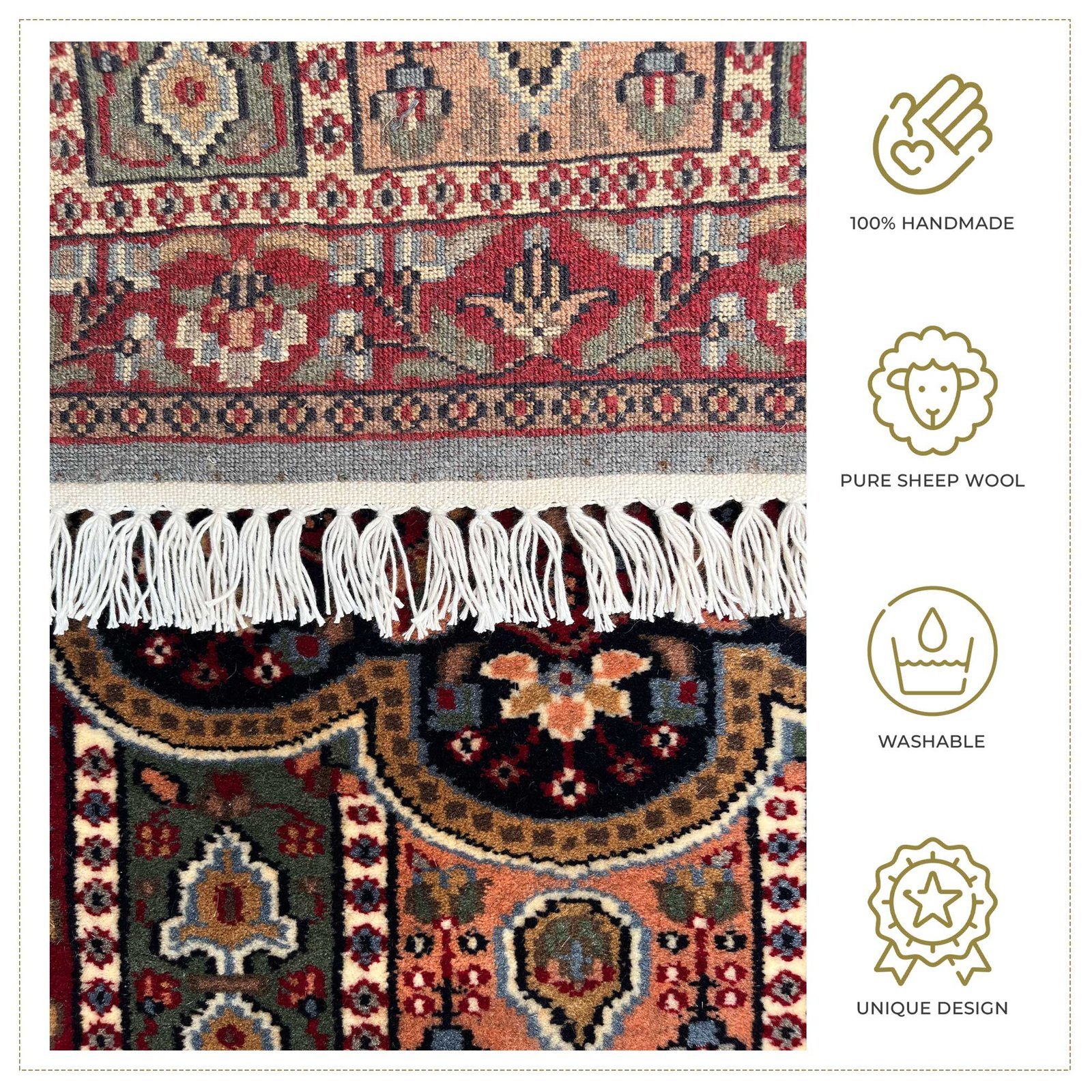 2x3 ft Hand Knotted Woolen Carpet Persian Bluish Gray - Image 5